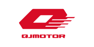 QJ Motor Logo - I love my moped QJMotor logo in red with a stylized Q and the word QJMOTOR beneath it.